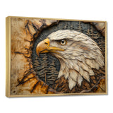 Eagle In A Forest Landscape Slide - Eagle Framed Canvas Art