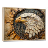 Eagle In A Forest Landscape Slide - Eagle Framed Canvas Art