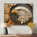 Eagle In A Forest Landscape Slide - Eagle Framed Canvas Art