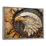 Eagle In A Forest Landscape Slide - Eagle Framed Canvas Art