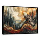Eagle In A Large Forest Landscape - Eagle Living Room Wall Art