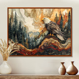 Eagle In A Large Forest Landscape - Eagle Living Room Wall Art