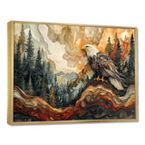 Eagle In A Large Forest Landscape - Eagle Living Room Wall Art