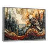 Eagle In A Large Forest Landscape - Eagle Living Room Wall Art