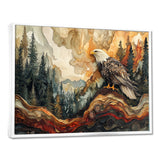 Eagle In A Large Forest Landscape - Eagle Living Room Wall Art