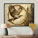 Large Eagle In Forest Flight Of The Hunter - Eagle Bedroom Wall Art