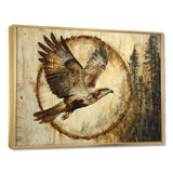 Large Eagle In Forest Flight Of The Hunter - Eagle Bedroom Wall Art