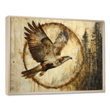 Large Eagle In Forest Flight Of The Hunter - Eagle Bedroom Wall Art