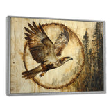Large Eagle In Forest Flight Of The Hunter - Eagle Bedroom Wall Art
