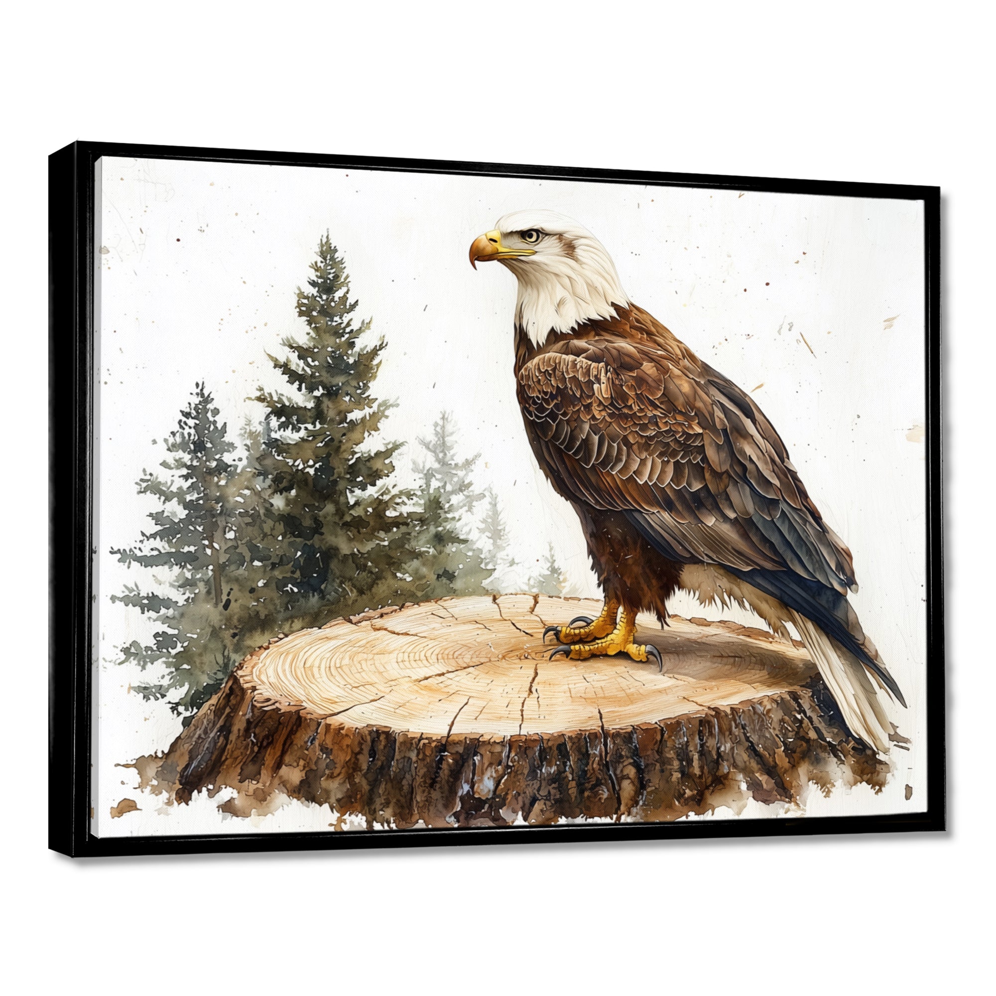 Eagle Silent Vigil In Summer - Eagle Canvas Wall Art