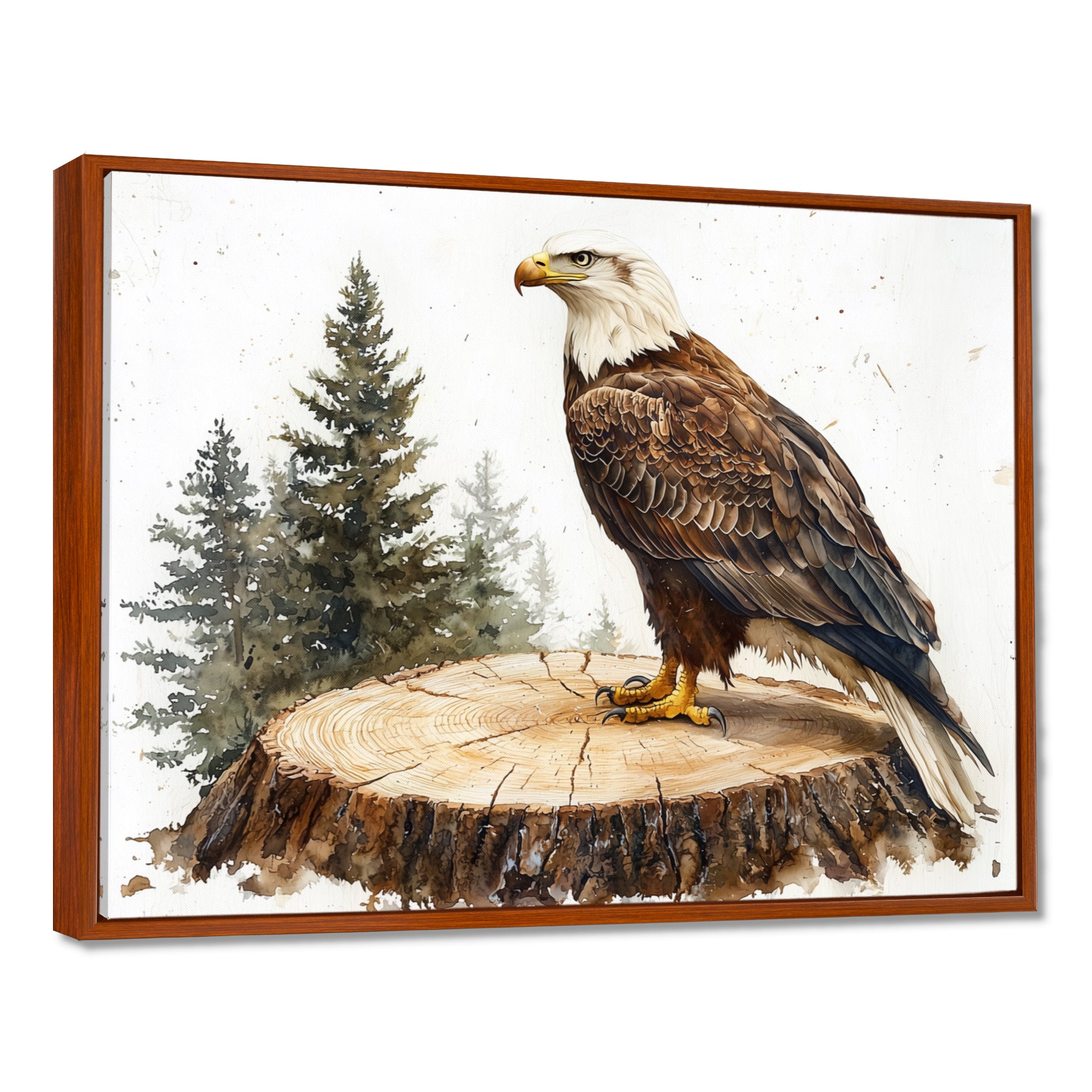 Eagle Silent Vigil In Summer - Eagle Canvas Wall Art