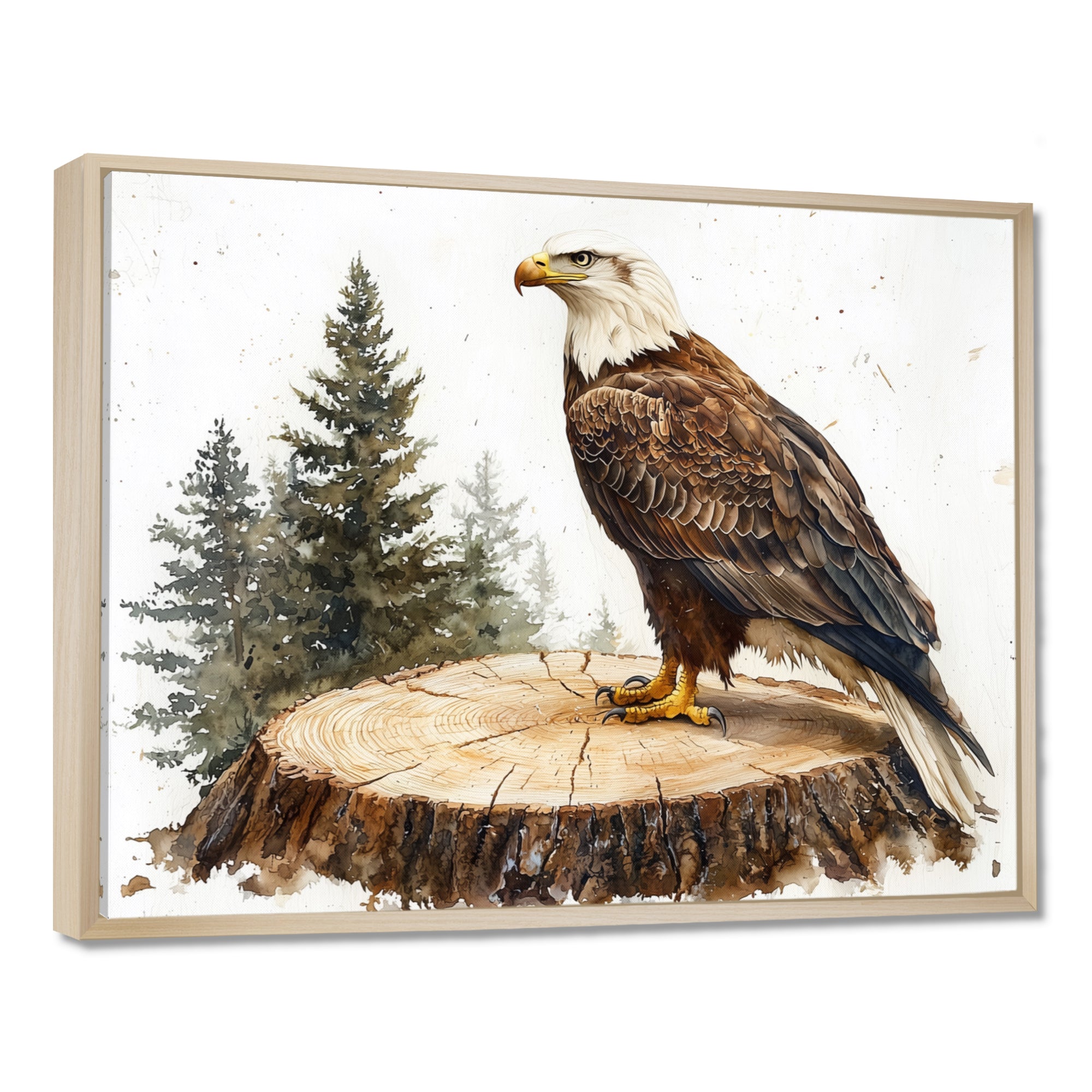 Eagle Silent Vigil In Summer - Eagle Canvas Wall Art