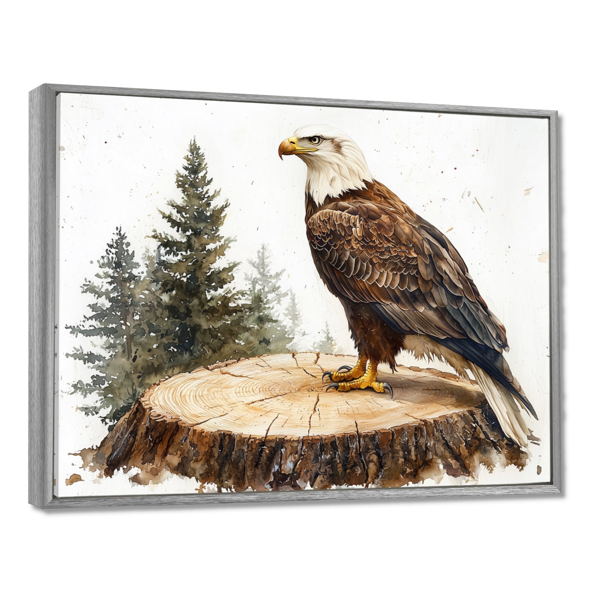 Eagle Silent Vigil In Summer - Eagle Canvas Wall Art