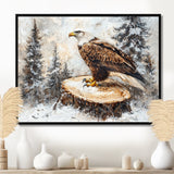 Eagle Silent Vigil In Winter - Brown Eagle Wall Art