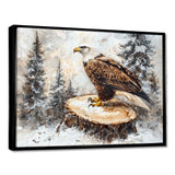 Eagle Silent Vigil In Winter - Brown Eagle Wall Art
