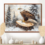 Eagle Silent Vigil In Winter - Brown Eagle Wall Art