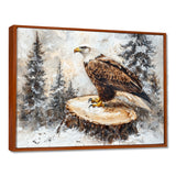 Eagle Silent Vigil In Winter - Brown Eagle Wall Art
