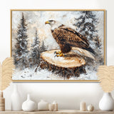 Eagle Silent Vigil In Winter - Brown Eagle Wall Art