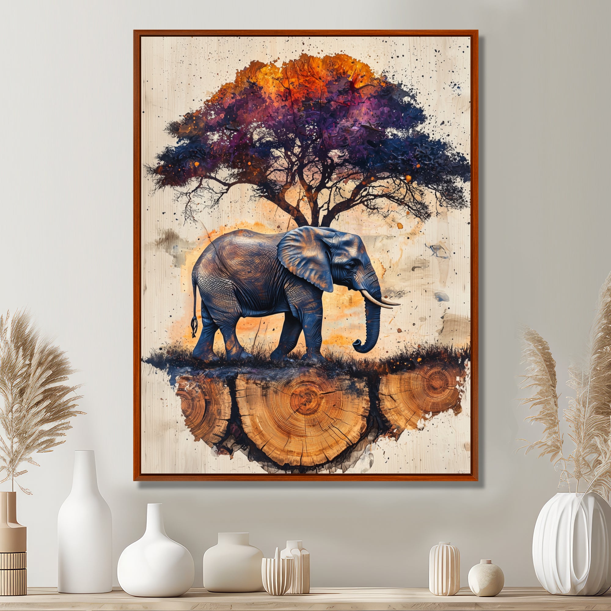Elephant Under The Baobab Tree - Elephant Wall Art Prints