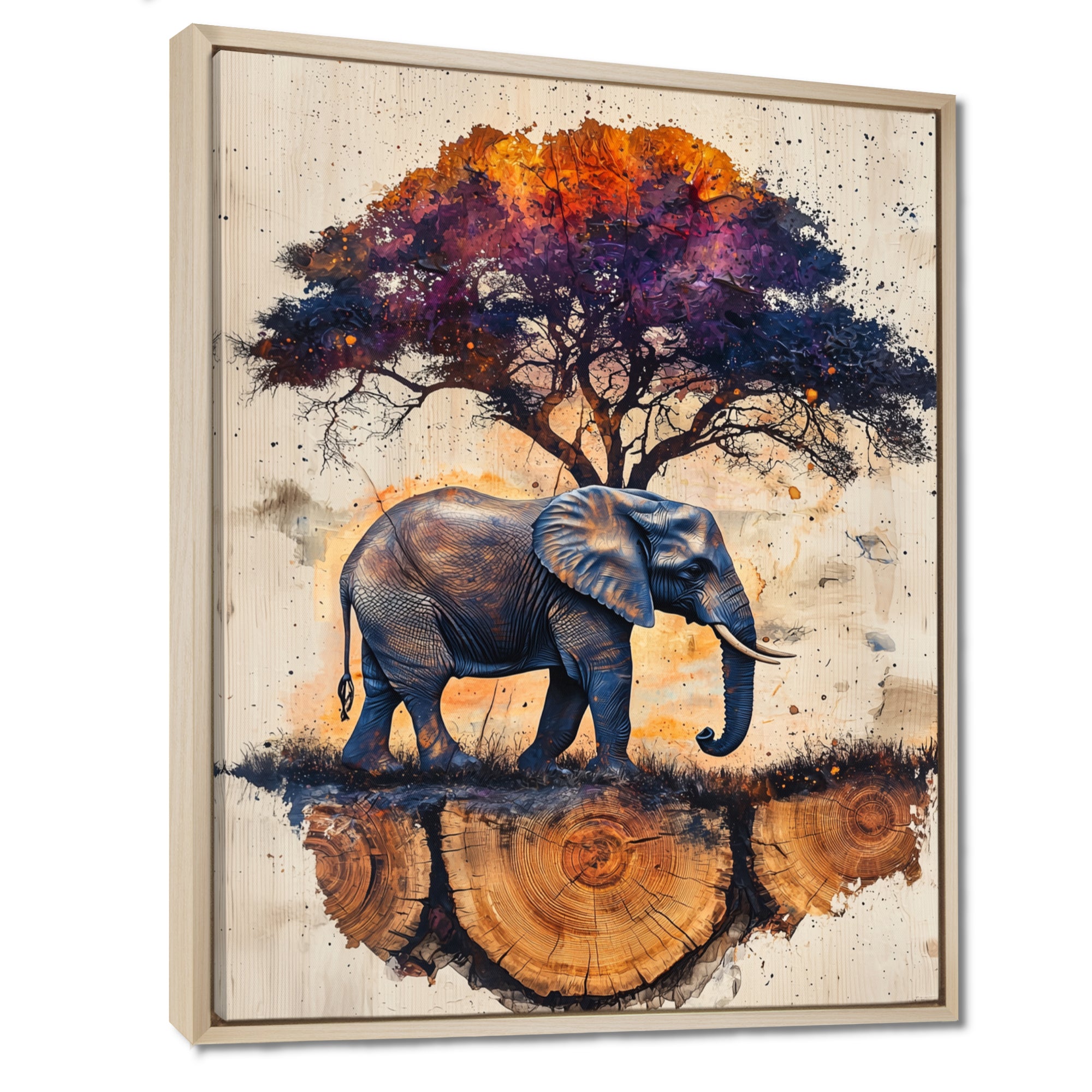 Elephant Under The Baobab Tree - Elephant Wall Art Prints