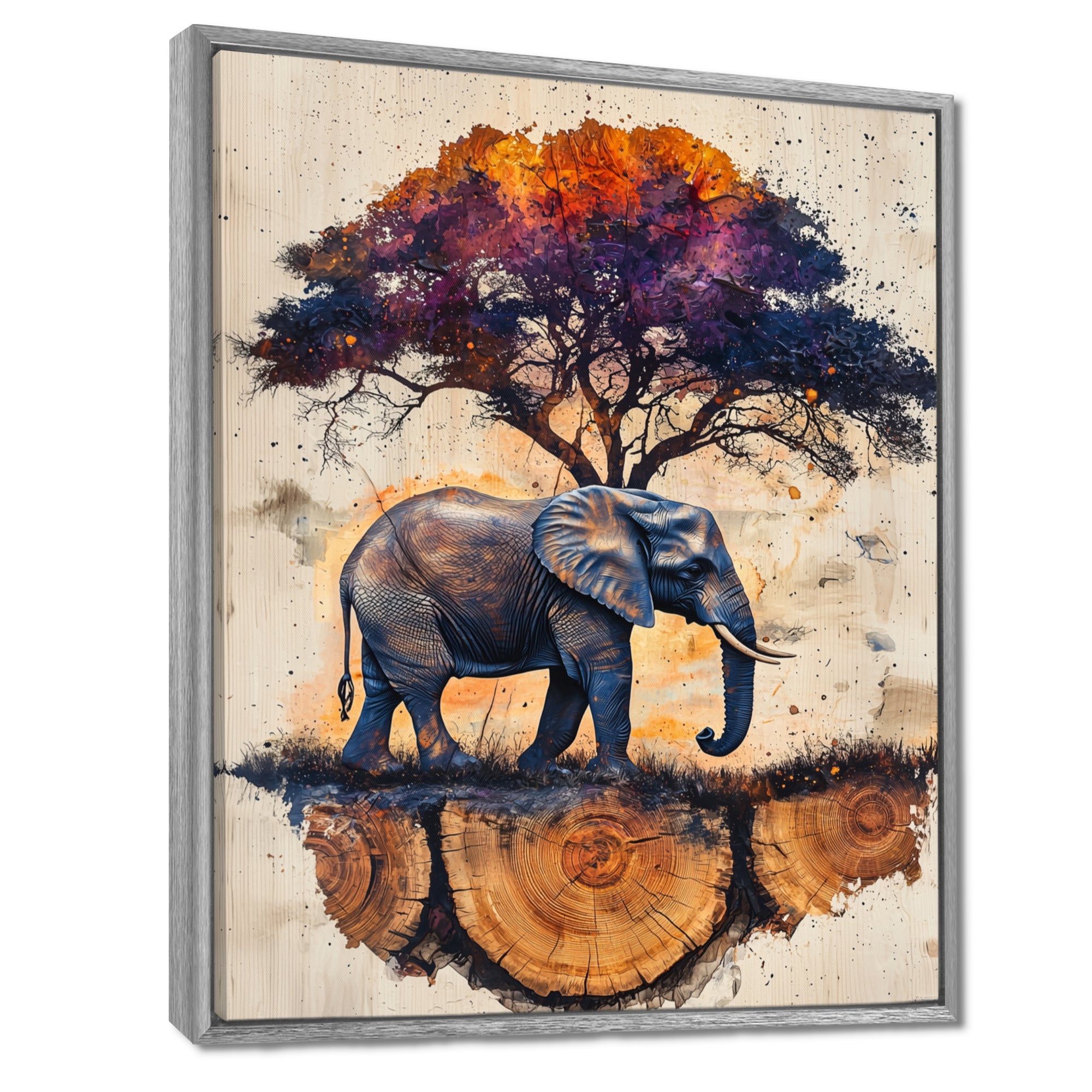 Elephant Under The Baobab Tree - Elephant Wall Art Prints