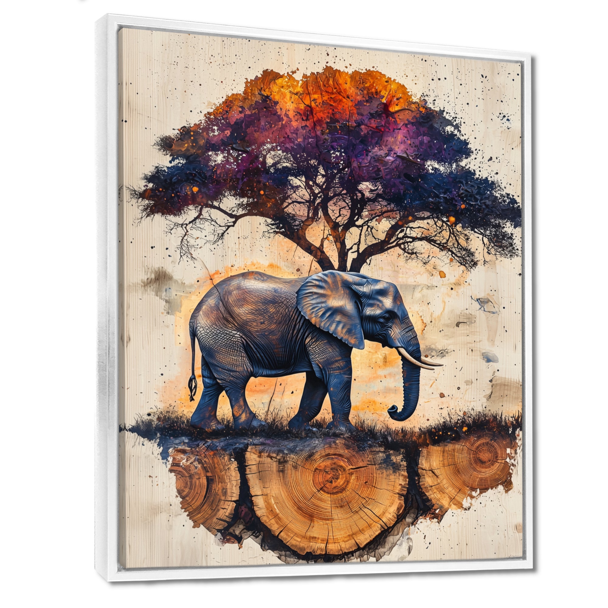 Elephant Under The Baobab Tree - Elephant Wall Art Prints