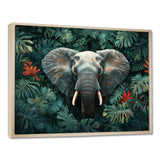 Elephant Portrait In The Jungle - Elephant Large Canvas Wall Art