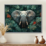 Elephant Portrait In The Jungle - Elephant Large Canvas Wall Art