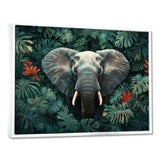 Elephant Portrait In The Jungle - Elephant Large Canvas Wall Art
