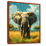 Elephant In The Lush Savannah - Elephant Living Room Wall Art