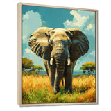 Elephant In The Lush Savannah - Elephant Living Room Wall Art