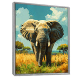 Elephant In The Lush Savannah - Elephant Living Room Wall Art