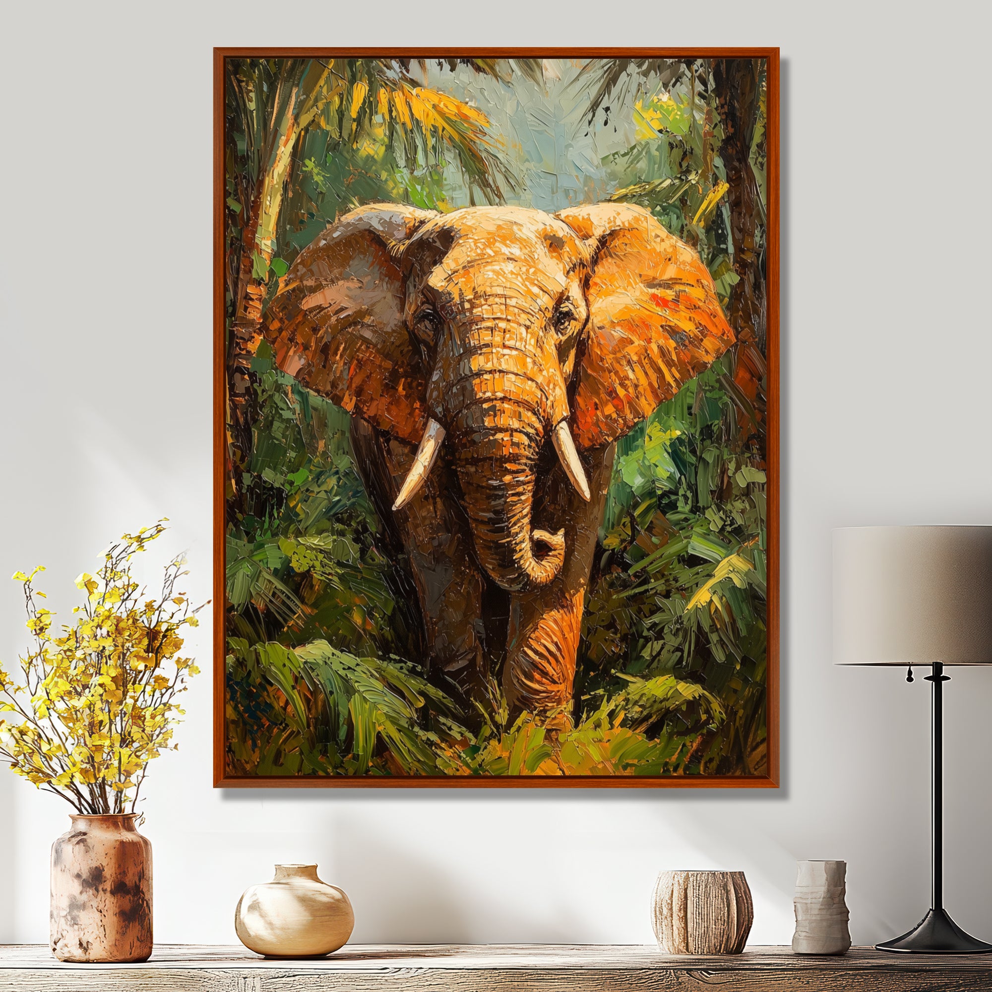 Elephant In The Tropical Rainforest - Elephant Wall Decor