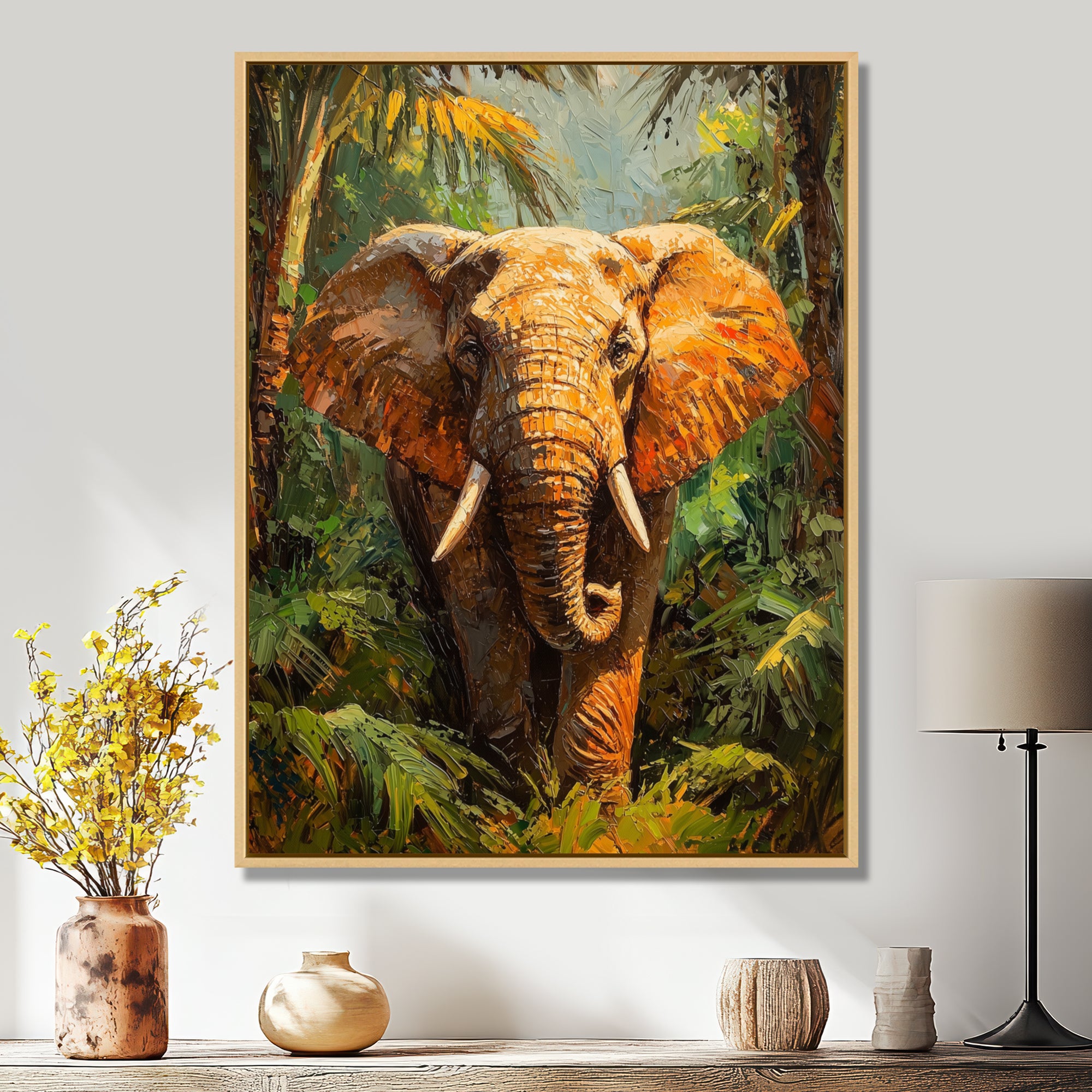 Elephant In The Tropical Rainforest - Elephant Wall Decor