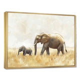 Elephant With Her Baby In African - Elephant Wall Art Prints