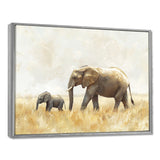 Elephant With Her Baby In African - Elephant Wall Art Prints