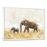 Elephant With Her Baby In African - Elephant Wall Art Prints