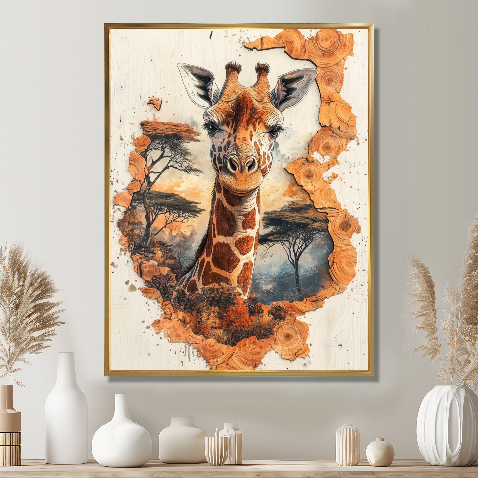 Giraffe Gentle Giant Of Africa - Giraffe Large Canvas Wall Art