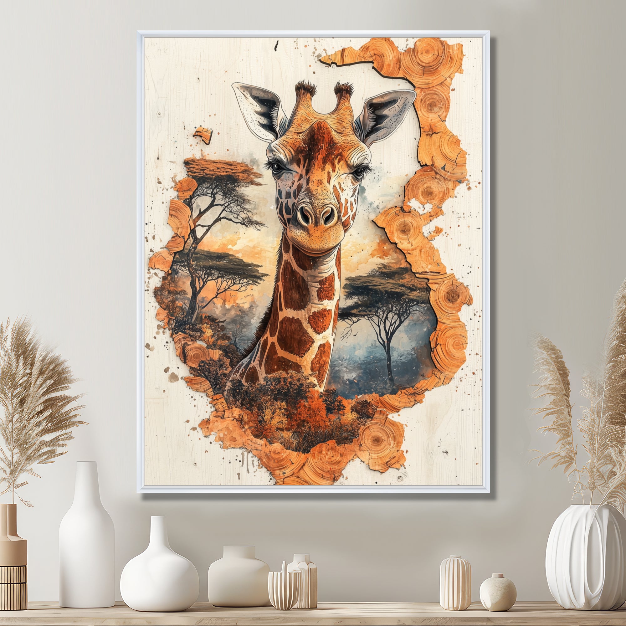 Giraffe Gentle Giant Of Africa - Giraffe Large Canvas Wall Art