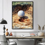 Abstract Golf Ball At The Wooden Slide - Golf Canvas Wall Art