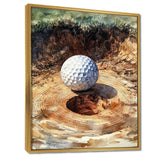 Abstract Golf Ball At The Wooden Slide - Golf Canvas Wall Art