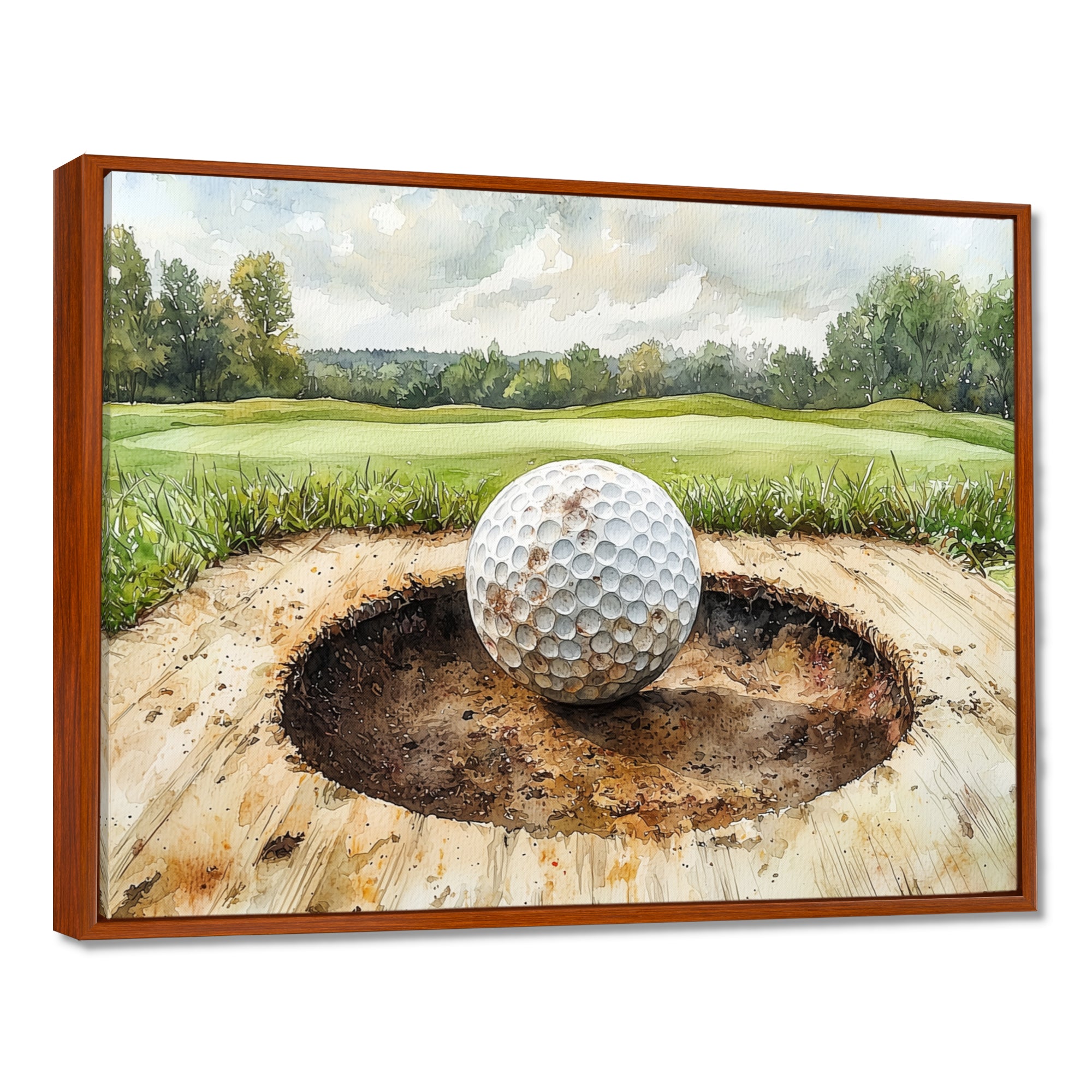 Chasing The Pin Golf Landscape I - Golf Canvas Wall Art