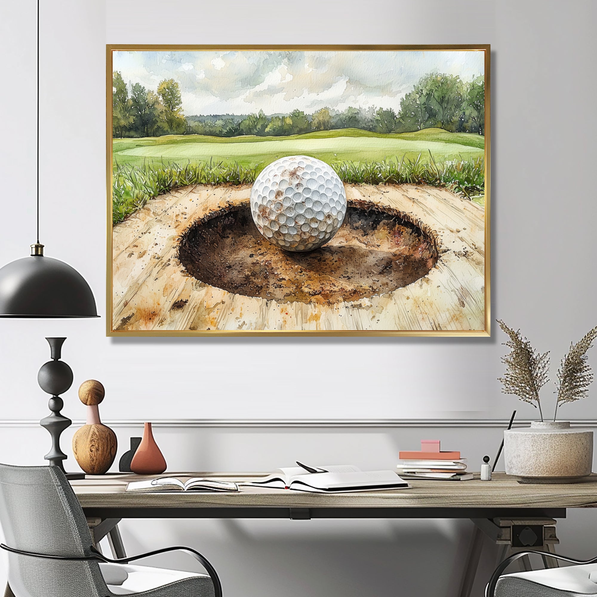 Chasing The Pin Golf Landscape I - Golf Canvas Wall Art
