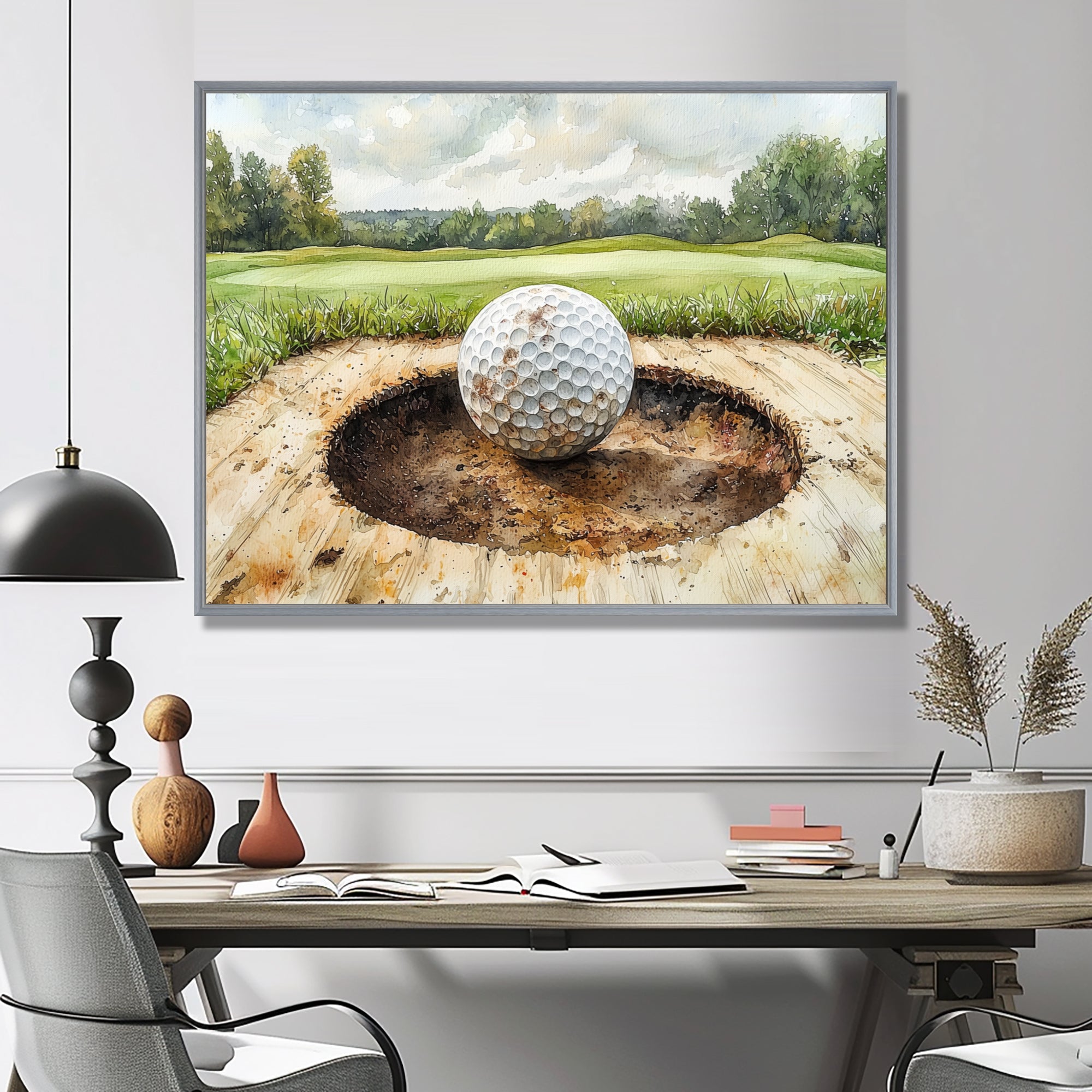 Chasing The Pin Golf Landscape I - Golf Canvas Wall Art