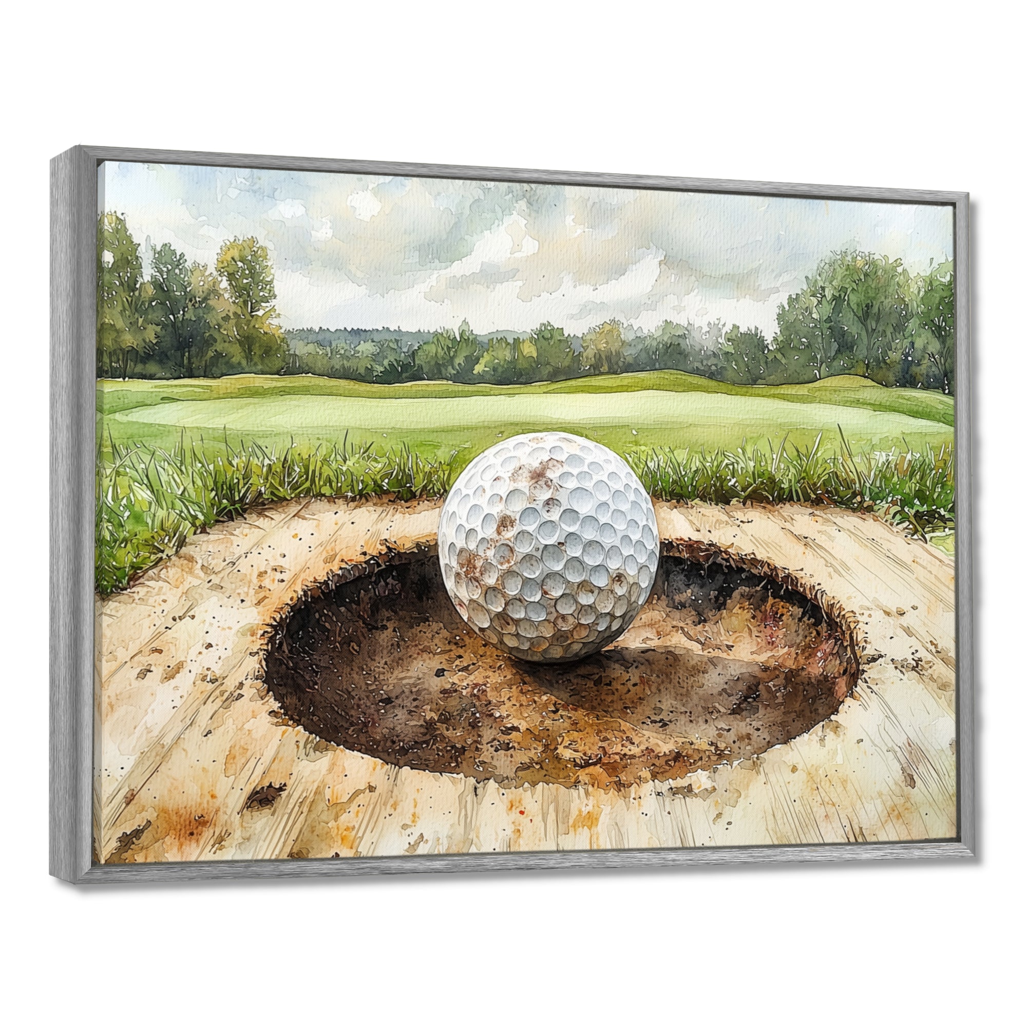 Chasing The Pin Golf Landscape I - Golf Canvas Wall Art