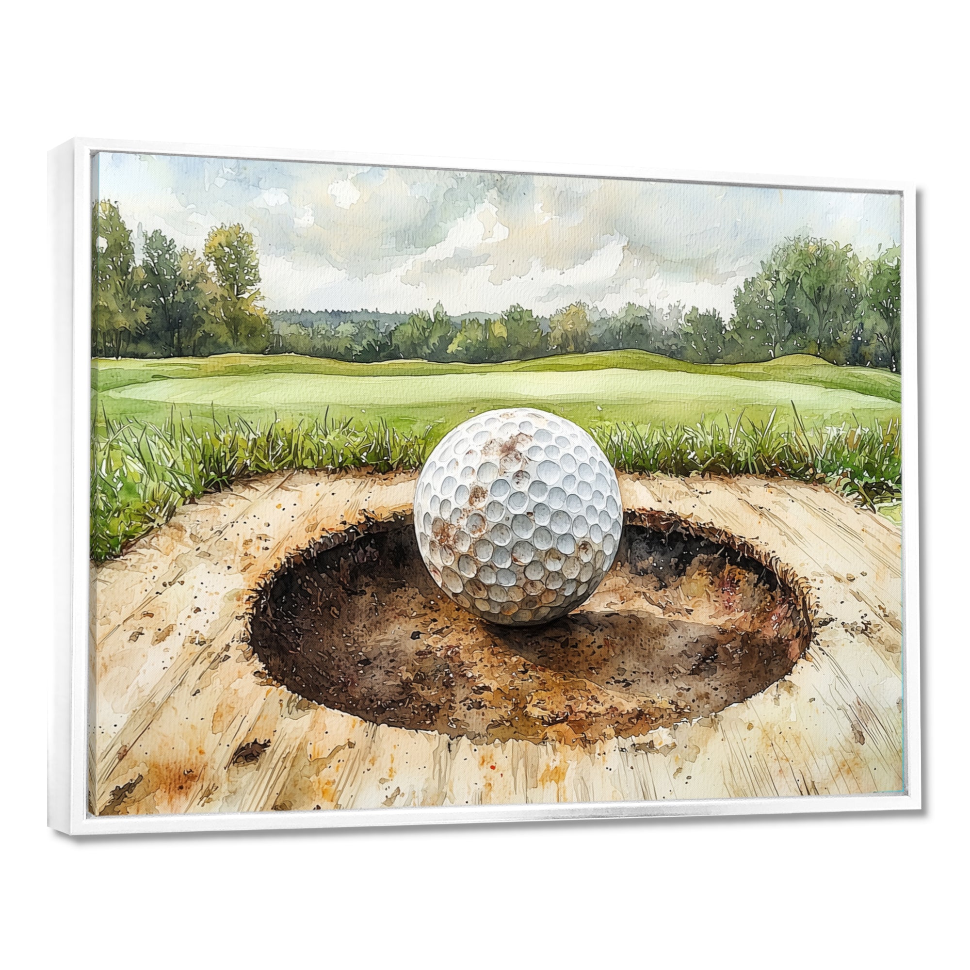 Chasing The Pin Golf Landscape I - Golf Canvas Wall Art