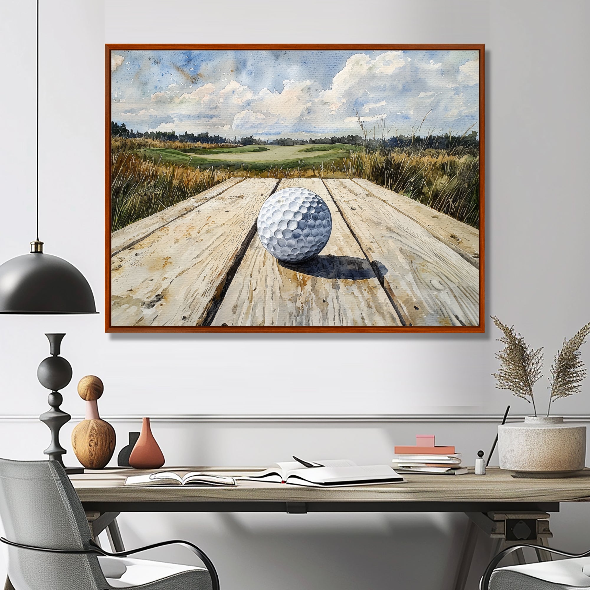 Greens And Dreams Golf Course Landscape I - Golf Canvas Wall Art