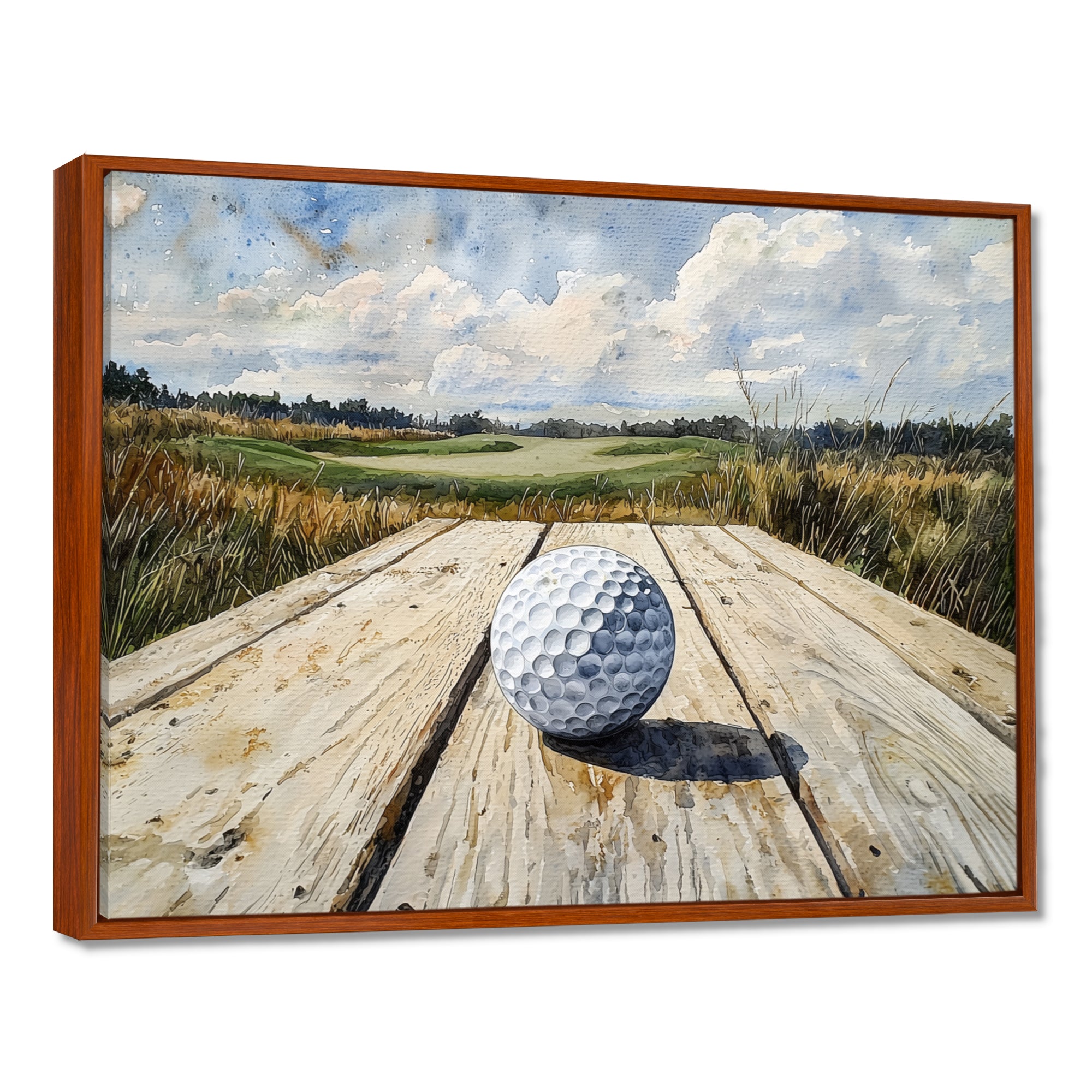 Greens And Dreams Golf Course Landscape I - Golf Canvas Wall Art