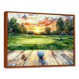 Golf Practice On A Top Of Wooden Slide - Golf Canvas Wall Art
