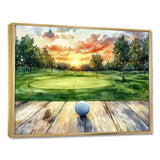 Golf Practice On A Top Of Wooden Slide - Golf Canvas Wall Art